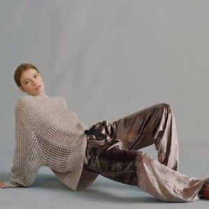 NWT rag & bone Crushe Velvet Track Pants -Mauve S4